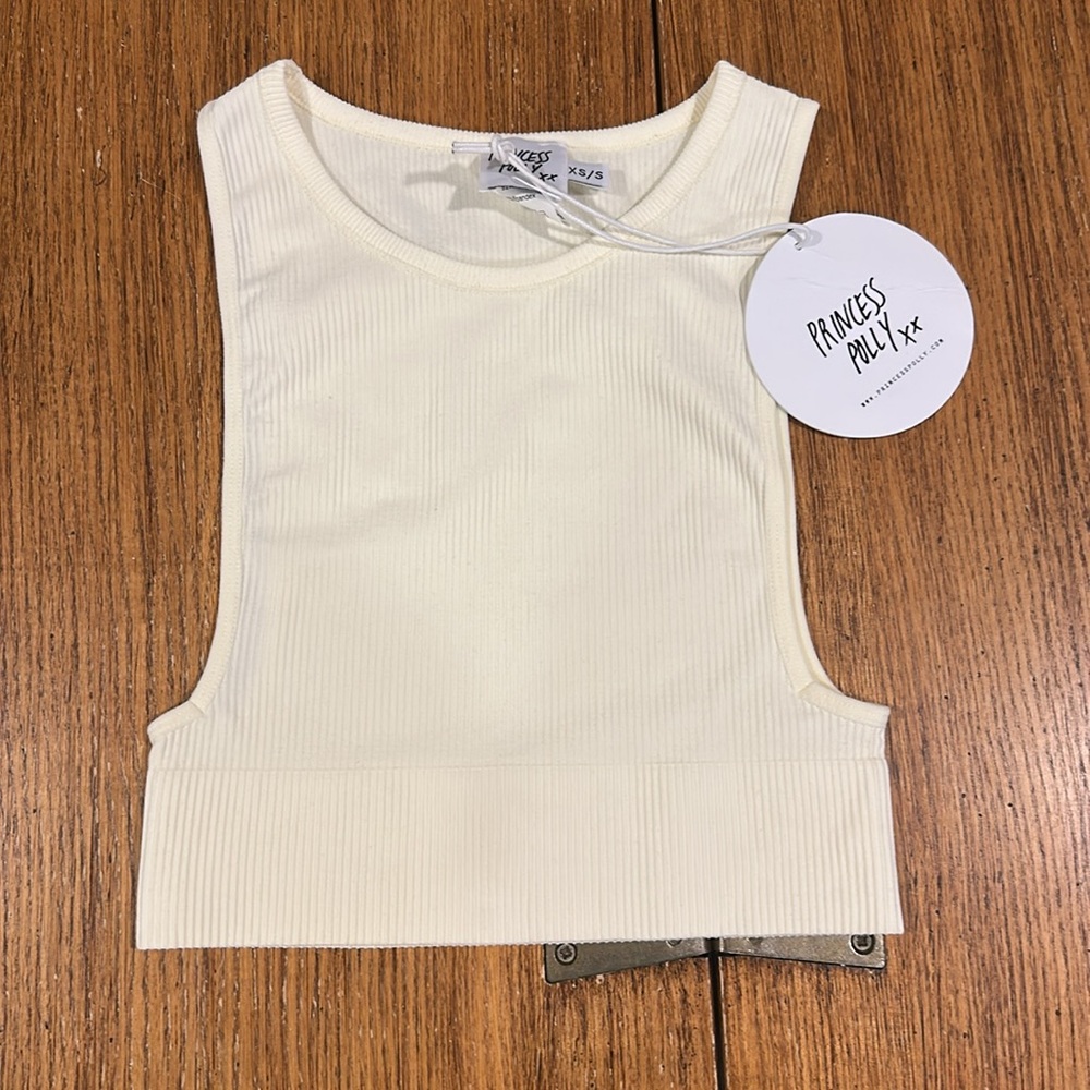PRINCESS POLLY White Ribbed Tank - Picture 2 of 7